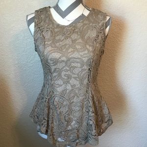 Lace peplum top